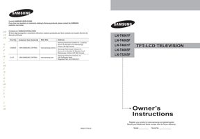 Samsung LNT4661FX/XAA TV Operating Manual